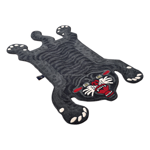 Tapis en laine tufté à la main, forme panthère noire tibétaine originale, tapis en forme de peau de léopard sauvage - Product Image 4