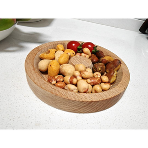 14CM Diameter Simple Japanese Beech Wood Fresh Fruit Pallets Wooden Round <b>Breakfast</b> Tray for Home Serving Wholesale - Product Image 3