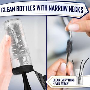 Set di 4 Spazzole per Piatti con Manico Lungo Antiscivolo, Spugne per Pulizia di Piatti, Bottiglie e Colliere - Product Image 4