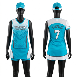 Tennis Jersey <b>Women</b> Polyester Spandex 160 GSM Breathable Mesh Turquoise White Sublimation Logo - Product Image 1