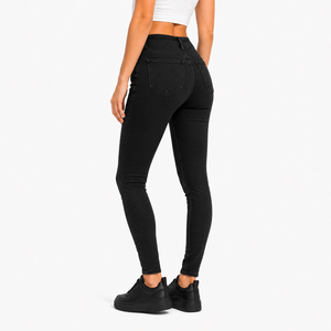Wholesale Women Sexy <b>Stretch</b> <b>Denim</b> Jeans High Rise Slim Fit Skinny Pants Five Pocket Breathable Trousers Classic Wash Casual - Product Image 6