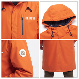 OEM Custom Logo <b>Men's</b> Windbreaker <b>Long</b> <b>Coats</b> Waterproof Plus Size Nylon Double Breasted Chest Zipper Pockets Hiking Hooded - Product Image 6