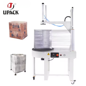 Máquina para envolver con film estirable de plástico para cajas de cartón y equipaje con mesa baja superior para envolver con film estirable. - Product Image 5
