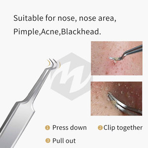 2 pcs <b>Blackhead</b> and Splinter <b>Remover</b> <b>Tools</b> Medic Instruments Professional Stainless Steel Kit Bend Head Tweezers Removing - Product Image 3