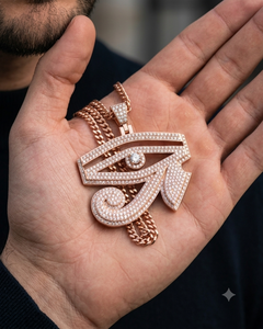 Pendentif unisexe en argent 925 plaqué or, motif Hamsa, Œil d'Horus, chrétien, serti de moissanite et de diamants, tendance, pour soirée, avec breloques - Product Image 3