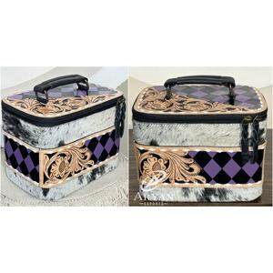 Estuche de Almacenamiento de Joyas de Cuero Vacuno Hecho a Mano, Organizador de Viaje con Patrón a Cuadros, Caja de Joyería Personalizada, Novedad 2026 - Product Image 1