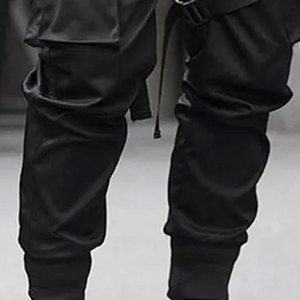 Pantalon cargo décontracté classique pour homme en toile, taille haute, coupe ample, coutures renforcées, design léger - Product Image 6