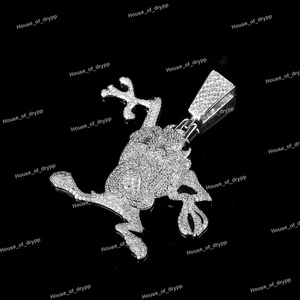 Colgante de Figura de Dibujos Animados con Incrustaciones de Lujo en Plata 925 con Piedras de Moissanita para Joyería de Moda Hip Hop Atrevida - Product Image 5