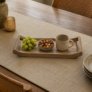 Premium Wooden Serving Tray with Handles | Large Rectangular Breakfast Tray for Home Hotel Restaurant Kitchen Coffee <b>Table</b> Decor - Product Image 4