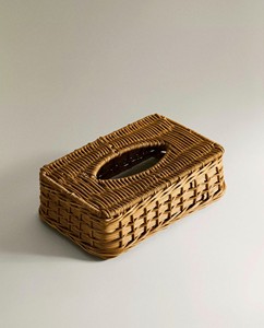 Boîte à mouchoirs rectangulaire classique en osier tressé à la main, support durable en rotin pour mouchoirs en papier, idéal pour les intérieurs rustiques - Product Image 4