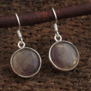 Pendientes de Fluorita Natural Redondos al por Mayor, Pendientes de Plata de Ley 925 con Piedras Preciosas para Mujer, Joyería Fina a Precio de Fábrica - Product Image 5