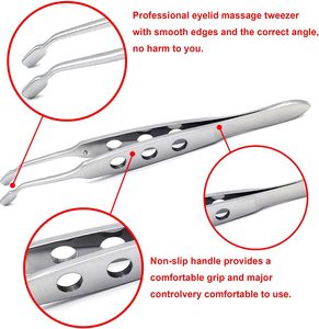 Pinzas ergonómicas de acero inoxidable para masaje de glándulas de Meibomio, alivio del ojo seco y tratamiento de la estrías ocular, uso clínico diario - Product Image 1