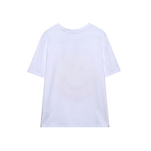 Camiseta de Manga Corta Casual 100% Algodón, Color Personalizado, Amarillo, con Estampado Facial, Estilo Veraniego, Unisex, Moda Femenina - Product Image 2