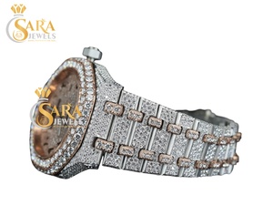 Reloj de Lujo con Incrustaciones de Diamantes Mossiante, Esfera Dorada Rosa, Calidad de Exportación, Ideal para Regalos, Ocasiones y Fiestas, Disponible para la Venta - Product Image 2