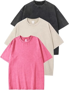 Camisetas Oversize para Hombre, Camisetas de Algodón con Lavado Ácido, Estilo Holgado, Vintage, Streetwear - Product Image 2