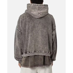 Sudadera con capucha de algodón lavado al ácido, estilo vintage, personalizada para branding. - Product Image 6