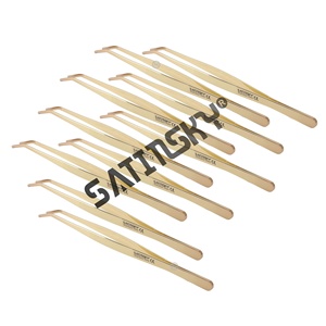 Pinzas de Cocina de Acero Inoxidable de 10 Piezas con Punta Curva, Diseño de Barra, Certificación CE Clase II para Cocinar Alimentos, Mariscos, Barbacoa y Uso Manual - Product Image 1