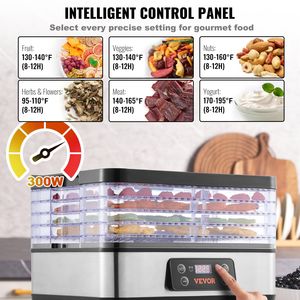5-Tray Fruit <b>Dehydrator</b> <b>Machine</b> 300W Electric Food Dryer with Digital Adjustable Timer Temperature Jerk Food <b>Dehydrator</b> - Product Image 4