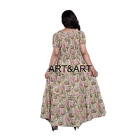 Robe Courte Florale à Manches Courtes Coupe Trapèze en Jean Style Y2K Respirante Ample Imprimée Numérique Lavable pour l'Été