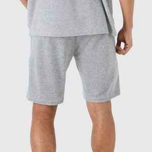 Camiseta de Cuello Redondo Gris para Hombre, Color Sólido, Tejido de Algodón, Informal, para Verano, Manga Corta, Estilo Liso Teñido - Product Image 2