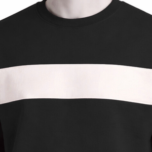 Custom <b>Design</b> Two-Tone Color Block Sweatshirt For Men 100% Cotton Fleece Pullover Round Neck With Ribbed Cuffs - Product Image 3