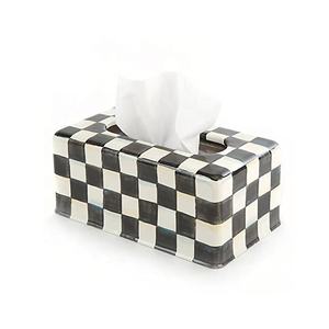 Nouvelle boîte à mouchoirs en métal de style traditionnel avec support pour les dîners, les centres de table et les accessoires de table de salon - Product Image 5