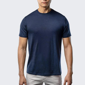 T-shirts personnalisés pour hommes en gris chiné, décontractés, respirants, en polyester et coton, coupe ajustée, col rond, vierges, pour le sport et la gym, vente en gros - Product Image 4