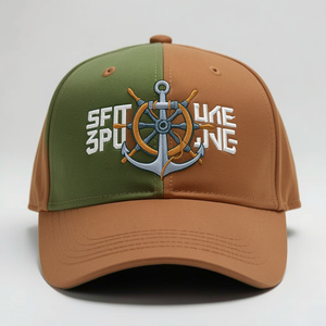Gorra de Béisbol Bordada Spot Lake Line con Diseño de Bloques de Color y Logotipo de Ancla, Gorra Casual Unisex para Primavera/Verano - Product Image 1