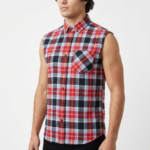 Camisas de Franela sin Mangas para Hombre, Duraderas, Clásicas, de Algodón Tejido, con Forro a Cuadros Icónico, Transpirables para Verano - Product Image 3