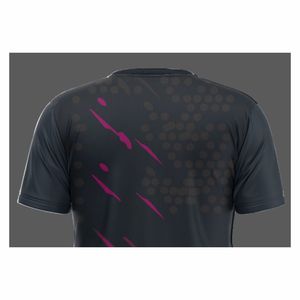 เสื้อยืดกีฬาถักนิตติ้งโพลีเอสเตอร์ 100% แบบกำหนดเอง ระบายอากาศได้ดี แห้งเร็ว เป็นมิตรกับสิ่งแวดล้อม คอเสื้อแบบผู้ชาย แฟชั่นฟุตบอล ผู้ผลิต OEM ODM - Product Image 3