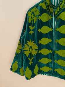 Chaqueta de terciopelo bordada a mano estilo Suzani para mujer, abrigo bohemio de estilo vintage, chaqueta Suzani floral colorida, regalo para ella - Product Image 2