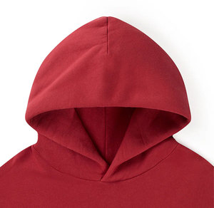 Haut à capuche rouge pour homme, coupe ample, manches longues, patchwork à carreaux, personnalisé, sans cordon de serrage, style décontracté - Product Image 3