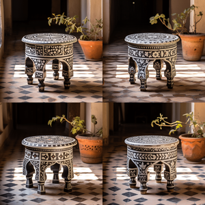 Table d'appoint/tabouret de luxe, extrêmement magnifique, en os incrusté, artisanal, design moderne animalier et angélique, écologique et personnalisable - Product Image 6