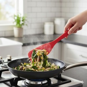Korean All <b>Silicone</b> Turner Spatula Heat Resistant Non-Stick <b>Kitchen</b> Flipper Cooking <b>Utensil</b> for Frying Pan - Product Image 1