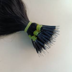 Extensions de cheveux naturels bouclés indiens à pointe nano, 100 % vierges Remy, pré-collées à la kératine, trame invisible sans couture avec perles - Product Image 1