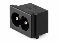Soket Inlet Daya Premium IEC 60320 C8 2 Pin, Konektor Panel Mount AC Tahan Lama, Solusi Masukan Daya yang Aman & Andal, Harness