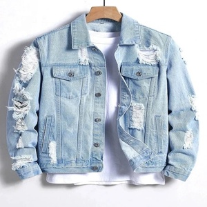 High Quality <b>Custom</b> Logo Canvas <b>Jacket</b> for men Fall Fashion <b>Denim</b> <b>Jacket</b> Men's Baggy <b>Custom</b> Embroidery Jeans <b>Jacket</b> - Product Image 3