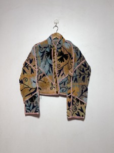 Veste courte en patchwork de coton Kantha tissé pour femme, légère, réversible, style pull à manches longues, automne-printemps - Product Image 6