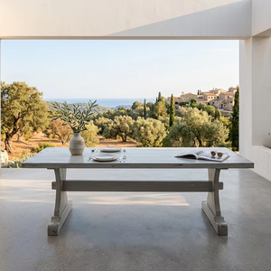 Mesa de Comedor Diora de Madera de Teca Sólida, Ecológica y Duradera, Diseño Minimalista Refinado, Acabado Natural, Elegante para el Interior del Comedor - Product Image 1