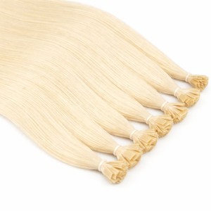 Extensiones de Cabello Liso de 22 Pulgadas con Puntas de Queratina, Color Rubio Claro, Calidad Super Double Drawn - Product Image 1
