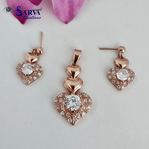 Luxury Heart Shape Cubic Zirconia 925 Sterling <b>Silver</b> Jewelry <b>Set</b> <b>Necklace</b> Earrings Bridal Wedding Gift Women - Product Image 4