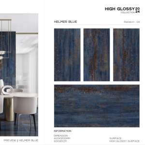 Azulejos de porcelana con aspecto de diseño, acabado de alto brillo, 60x120cm, 600x1200mm, tamaño 24x48, para uso en paredes y suelos interiores con estilo. - Product Image 1