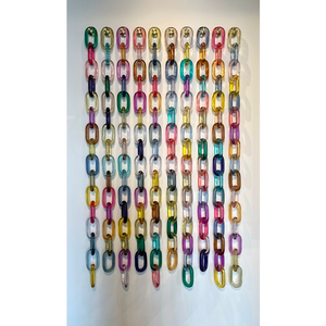 Escultura de Pared de Cadena de Eslabones de Resina Hecha a Mano de Alta Calidad, Diseño Art Deco, Decoración Navideña, Diwali, Boda, Decoración del Hogar, Sala de Estar - Product Image 1