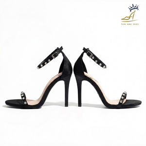Sandales à talons hauts de 10 cm pour femmes, qualité commerciale, personnalisées OEM/ODM, avec strass de luxe et fines brides, fabriquées au Vietnam - Product Image 1