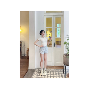 Pantalones Cortos Transpirables de Cintura Alta de la Mejor Calidad, Pantalones Casuales con Cierre, Etiqueta Personalizada, Hechos en Vietnam, Muestra Gratis de Fábrica - Product Image 2