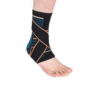 Soporte de Tobillo en Forma de Ocho, Color Negro y Naranja, Correa Tejida Ajustable, Soporte para el Talón, Flexible, para Recuperación y Ejercicio - Product Image 1