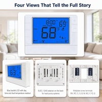 Thermostat numérique programmable 4 périodes, 7 jours, double transformateur 2H/2C, chauffage/refroidissement pour la maison (vente en gros)