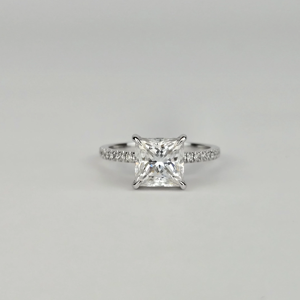 3 CT Yellow <b>Gold</b> Lab Grown Princess Cut Diamond Engagement Anniversary <b>Ring</b> Rhodium Plated IGI Certified - Product Image 2