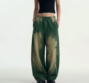 Pantalon de survêtement large tie-dye pour femme 2026, taille élastique, coupe décontractée, délavage vintage, en coton doux, style streetwear - Product Image 1