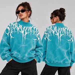 OEM Custom Mockneck Cotton HeavyWeight <b>Jumper</b> Embroidered Soft <b>Fleece</b> Turtlenecks Crewneck Oversized Mock Neck Sweatshirt Women - Product Image 1